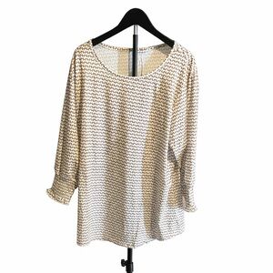 Elegant Women's Blouse in Cream and Brown